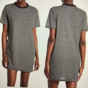 Cotton Emporium black + white striped t-shirt dress with pockets